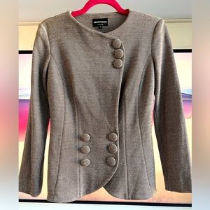 Emporio Armani Wool/Cotton Blend Jacket Brown